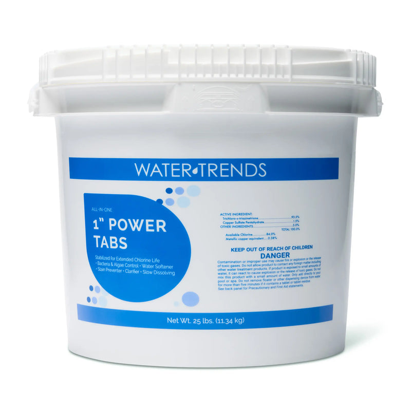 WATER TRENDS 1 inch All in One Power Tablets 25 lb Bucket with Handle and Tabs The Great Escape