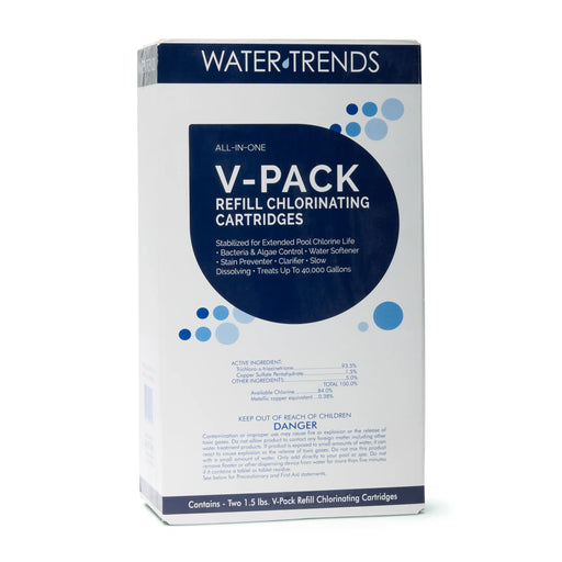 WATER TRENDS V-Pack Refill Chlorinating Cartridges 2 Pack Box The Great Escape