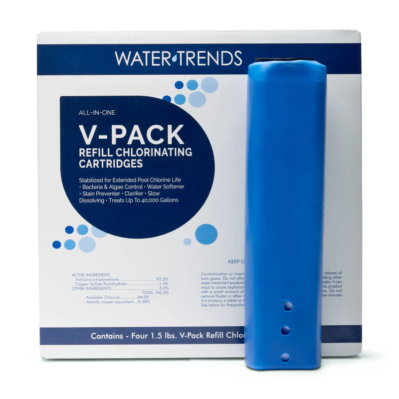 WATER TRENDS V-Pack Refill Chlorinating Cartridges 4 Pack Box The Great Escape