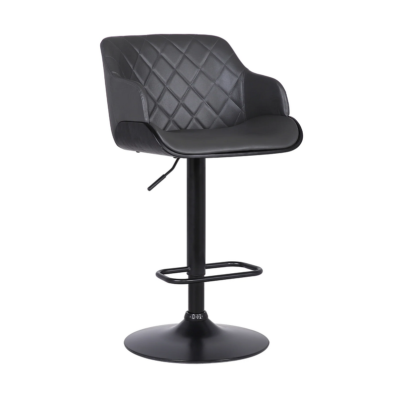 Ryan 26-30" Adjustable Stool - Black/Grey - The Great Escape