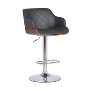 Ryan 26-30" Adjustable Stool - Chrome/Black - The Great Escape