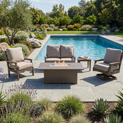 Manhattan 5 Piece Loveseat Firepit Chat Group - The Great Escape