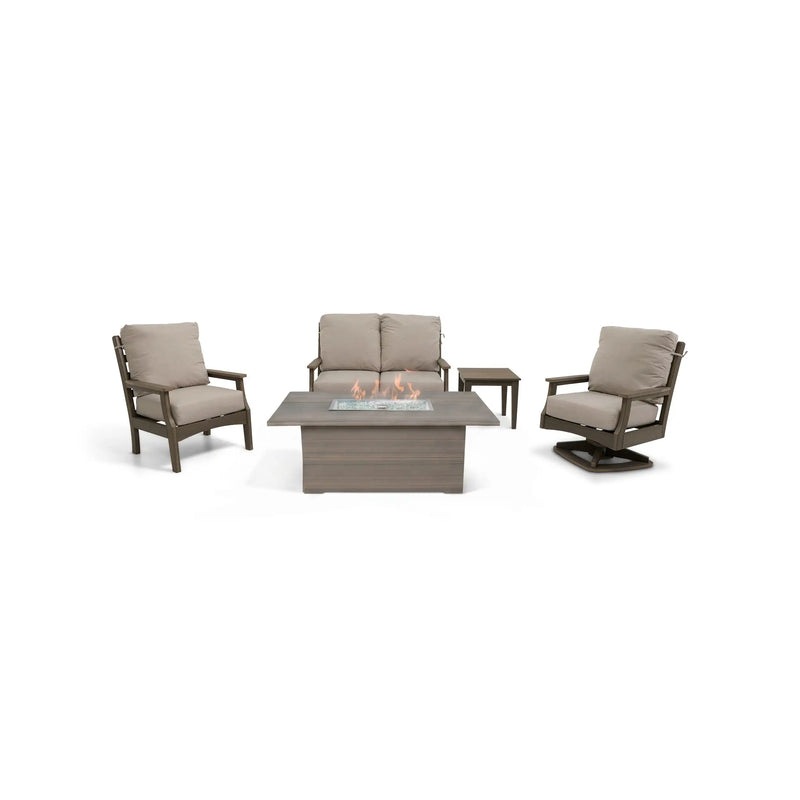Manhattan 5 Piece Loveseat Firepit Chat Group - The Great Escape