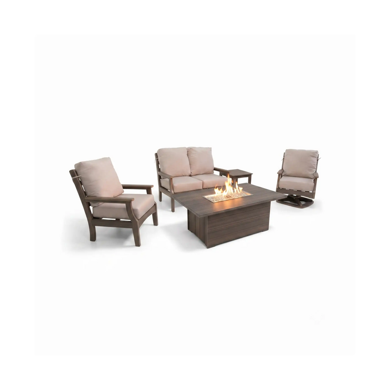 Manhattan 5 Piece Loveseat Firepit Chat Group - The Great Escape