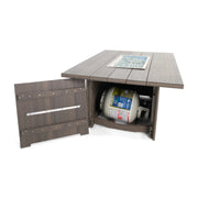 35"x53" Heathered Smoke Aura Fire Table W/ Wind Guard - The Great Escape