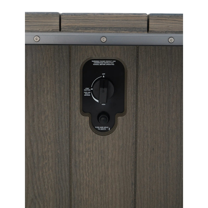 35"x53" Heathered Smoke Aura Fire Table W/ Wind Guard - The Great Escape