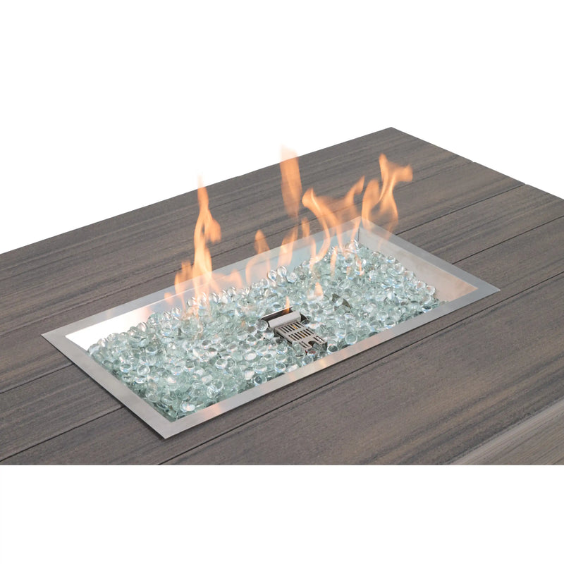 35"x53" Heathered Smoke Aura Fire Table W/ Wind Guard - The Great Escape