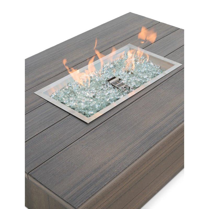 35"x53" Heathered Smoke Aura Fire Table W/ Wind Guard - The Great Escape