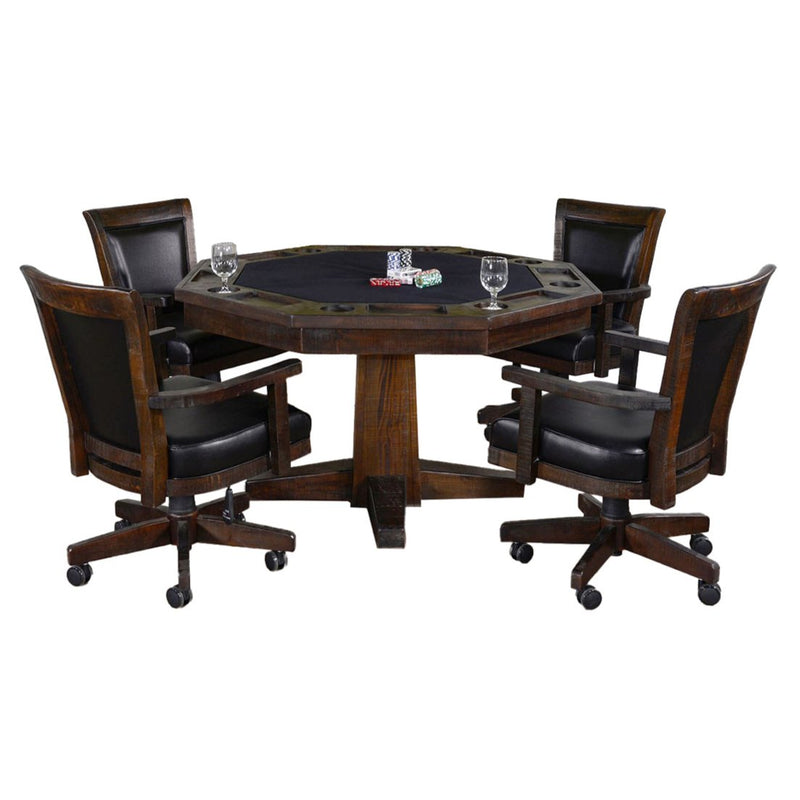 Picture of Kingston 5PC Flip Top Game Table Set in Tobacco Leaf