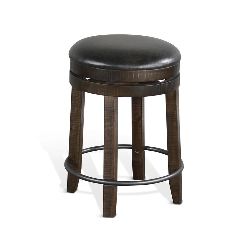 Picture of Kingston Backless Swivel Stool in Tobacco Leaf