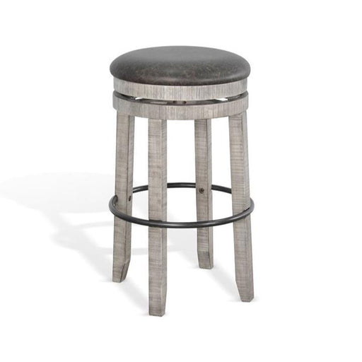 Kingston Backless Swivel Stool - Rustic Grey - The Great Escape