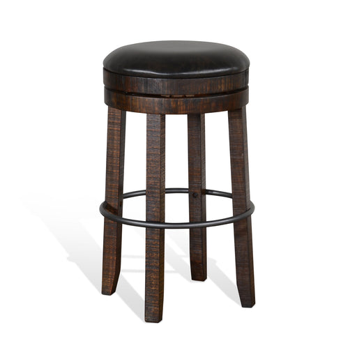 Picture of Kingston Backless Swivel Stool in Tobacco Leaf