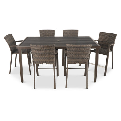 Picture of St. Kitts Woven 7 Piece Counter Height Dining Group - Roasted Pecan