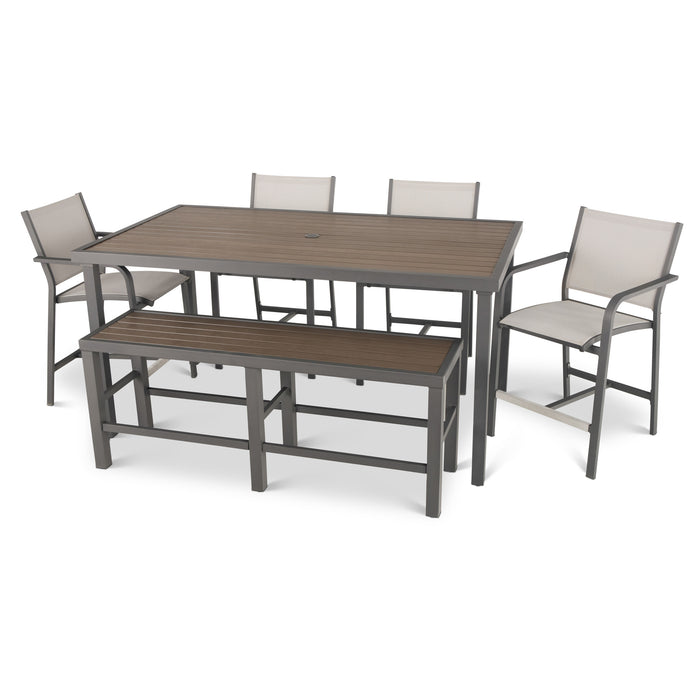 Picture of St. Kitts Sling 6 Piece Counter Height Dining Group - Graphite