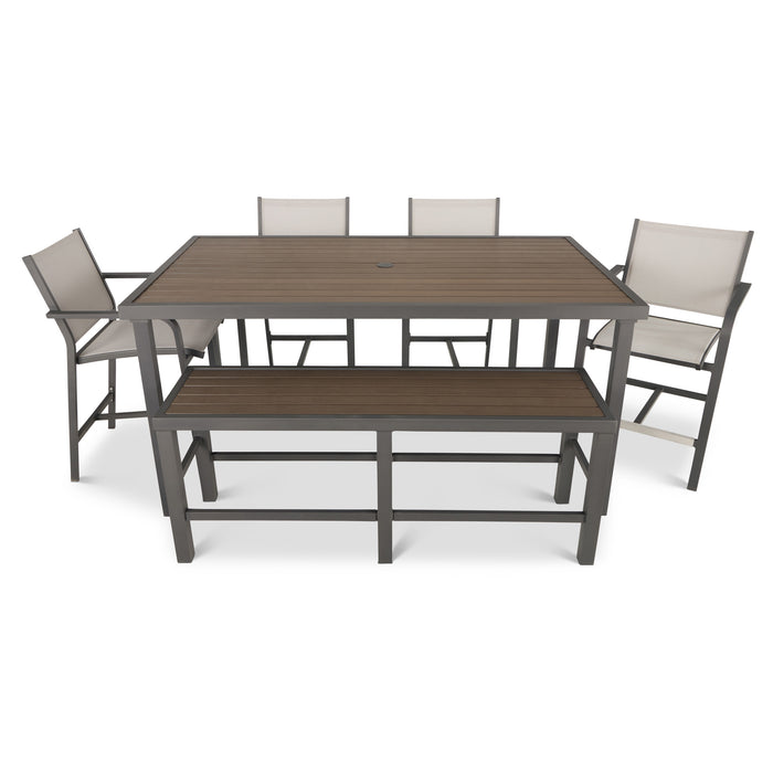 Picture of St. Kitts Sling 6 Piece Counter Height Dining Group - Graphite