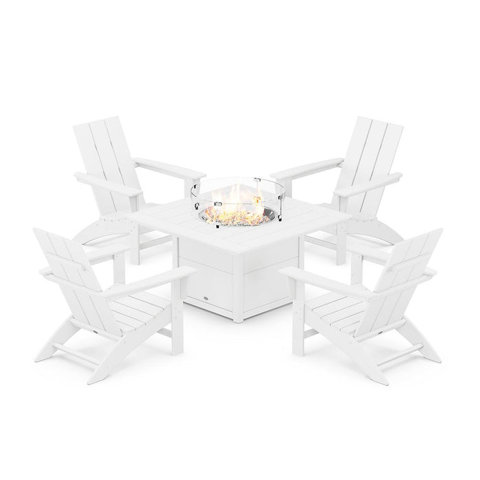 Picture of MODERN CURVEBACK ADIRONDACK 5-PIECE CONVERSATION SET WITH FIRE PIT TABLE