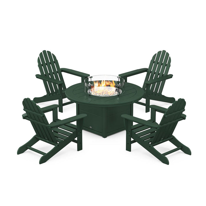 Picture of Classic Adirondack 5-Piece Conversation Set with Fire Pit Table