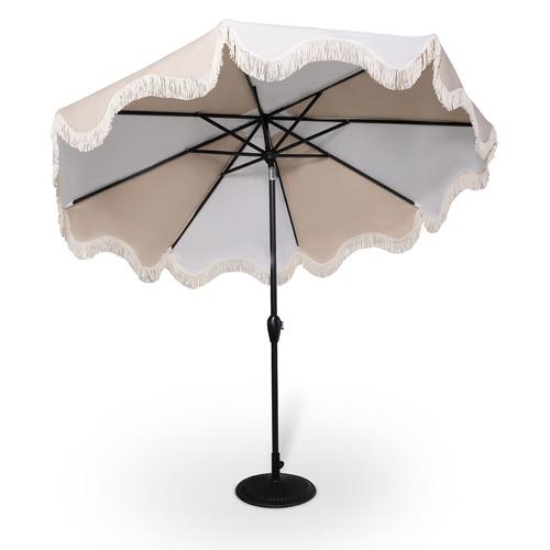 Picture of 9' Classic Umbrella - Oat/White Stripe