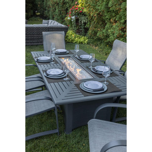 Picture of 44X84" FARNHAM GRAPHITE FIRE DINING TABLE