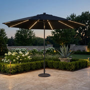11' Designer Infinite 360° Auto Tilt Solar Lux Umbrella Black - The Great Escape