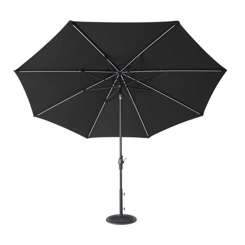 11' Designer Infinite 360° Auto Tilt Solar Lux Umbrella Black - The Great Escape