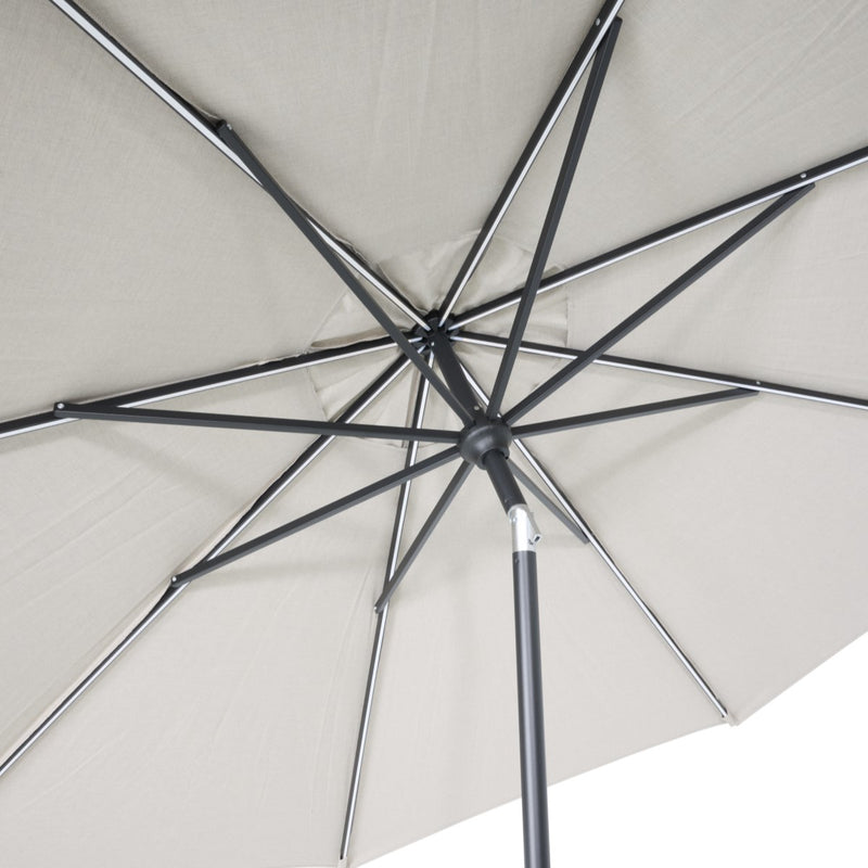 11' Designer Infinite 360° Auto Tilt Solar Lux Umbrella Cast Ash - The Great Escape