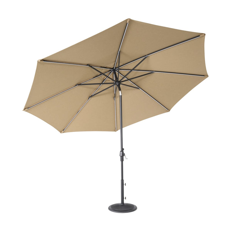 11' Designer Infinite 360° Auto Tilt Solar Lux Umbrella Heather Beige - The Great Escape