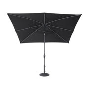 8'x10' Designer Rectangle Infinite 360 Auto Tilt Solar Lux Umbrella Black - The Great Escape