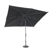 8'x10' Designer Rectangle Infinite 360 Auto Tilt Solar Lux Umbrella Black - The Great Escape