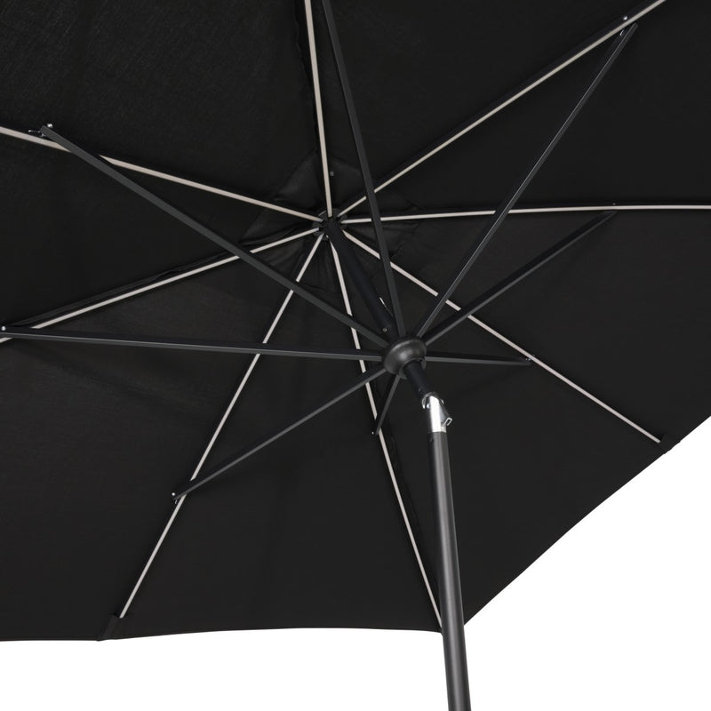 8'x10' Designer Rectangle Infinite 360 Auto Tilt Solar Lux Umbrella Black - The Great Escape