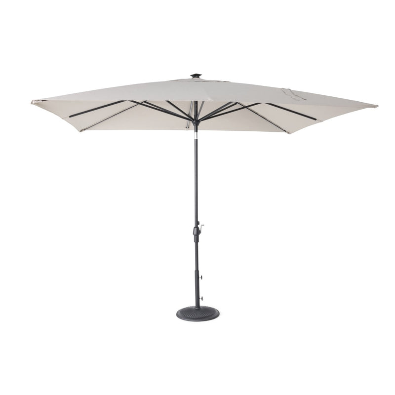 8'x10' Designer Rectangle Infinite 360° Auto Tilt Solar Lux Umbrella Cast Ash - The Great Escape