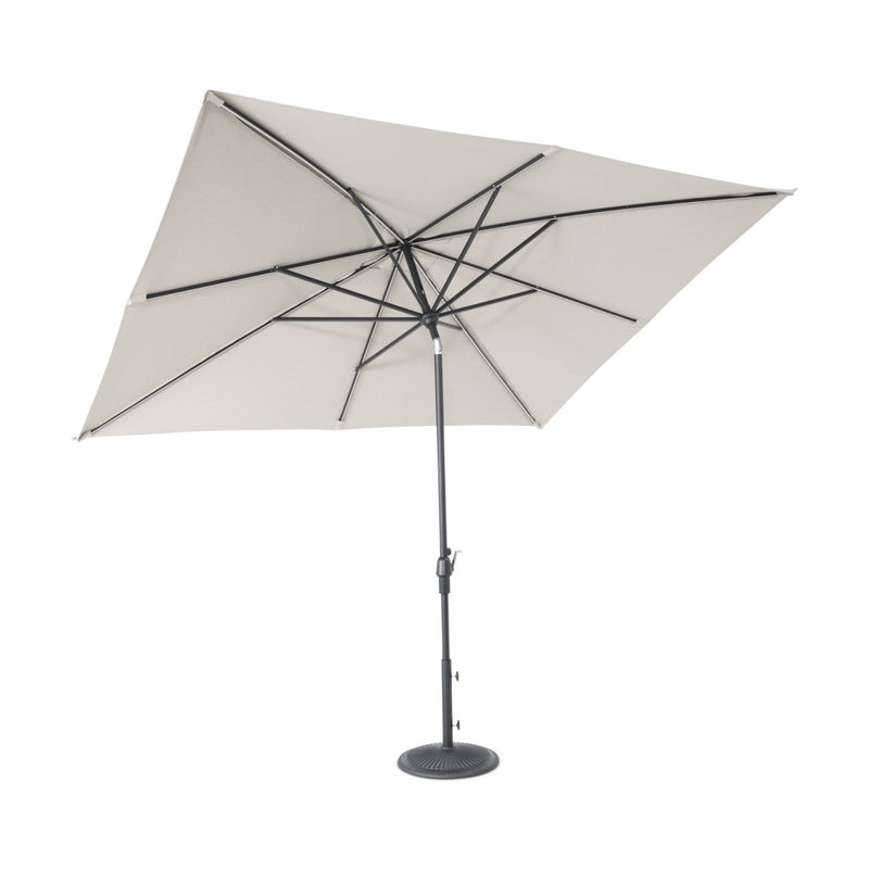 8'x10' Designer Rectangle Infinite 360° Auto Tilt Solar Lux Umbrella Cast Ash - The Great Escape