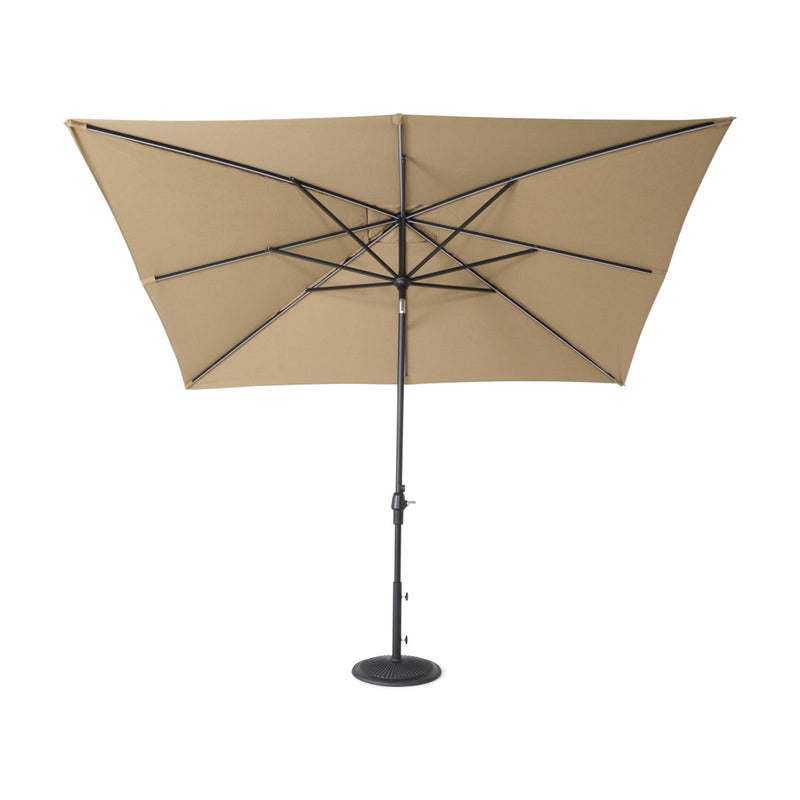 8'x10' Designer Rectangle Infinite 360° Auto Tilt Solar Lux Umbrella Heather Beige - The Great Escape