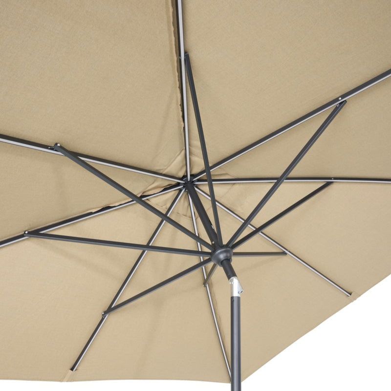 8'x10' Designer Rectangle Infinite 360° Auto Tilt Solar Lux Umbrella Heather Beige - The Great Escape