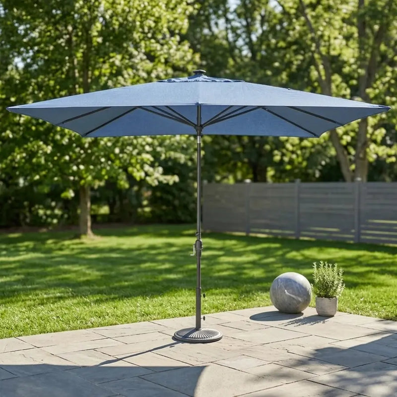 8'x10' Designer Rectangle Infinite 360° Auto Tilt Solar Lux Umbrella Spectrum Indigo - The Great Escape