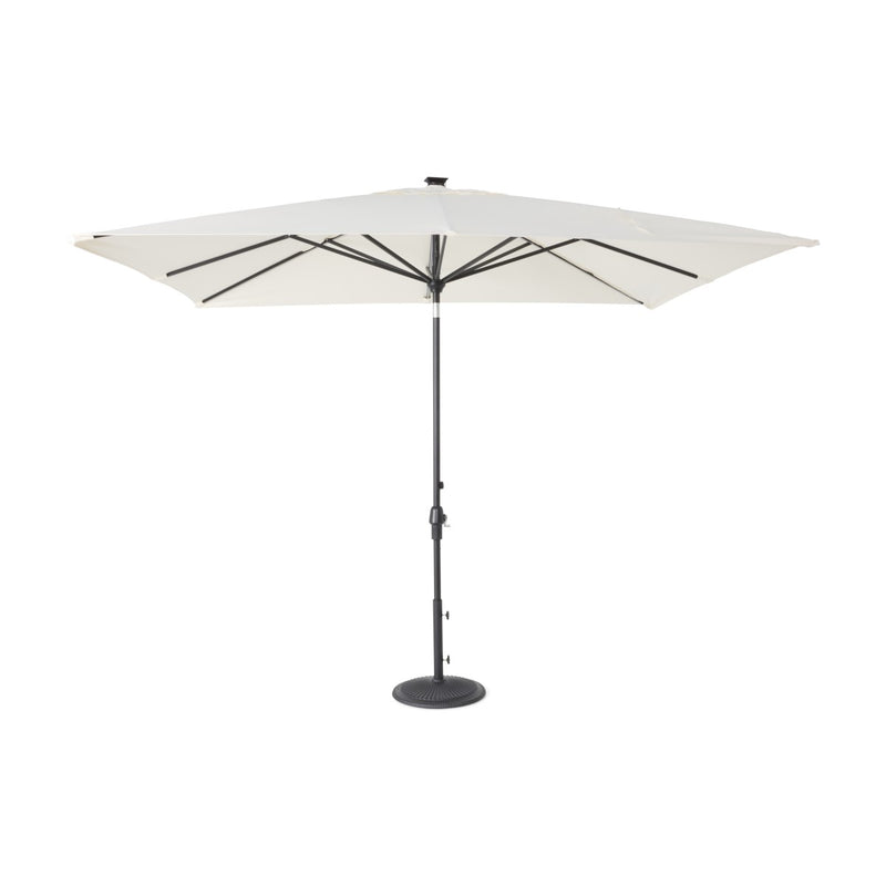 8'x10' Designer Rectangle Infinite 360° Auto Tilt Solar Lux Umbrella Natural - The Great Escape