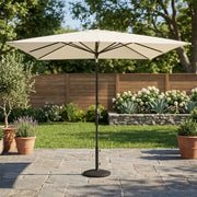 8'x10' Designer Rectangle Infinite 360° Auto Tilt Solar Lux Umbrella Natural - The Great Escape