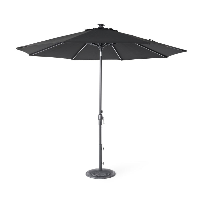 9' Designer Infinite 360° Auto Tilt Solar Lux Umbrella Black - The Great Escape