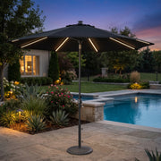9' Designer Infinite 360° Auto Tilt Solar Lux Umbrella Black - The Great Escape