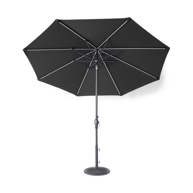 9' Designer Infinite 360° Auto Tilt Solar Lux Umbrella Black - The Great Escape