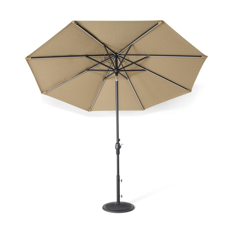 9' Designer Infinite 360° Auto Tilt Solar Lux Umbrella Heather Beige - The Great Escape