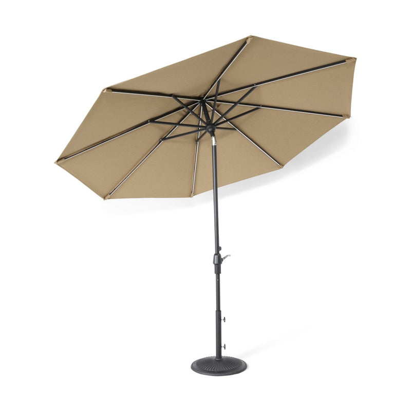 9' Designer Infinite 360° Auto Tilt Solar Lux Umbrella Heather Beige - The Great Escape