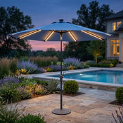 9' Designer Infinite 360° Auto Tilt Solar Lux Umbrella Spectrum Indigo - The Great Escape