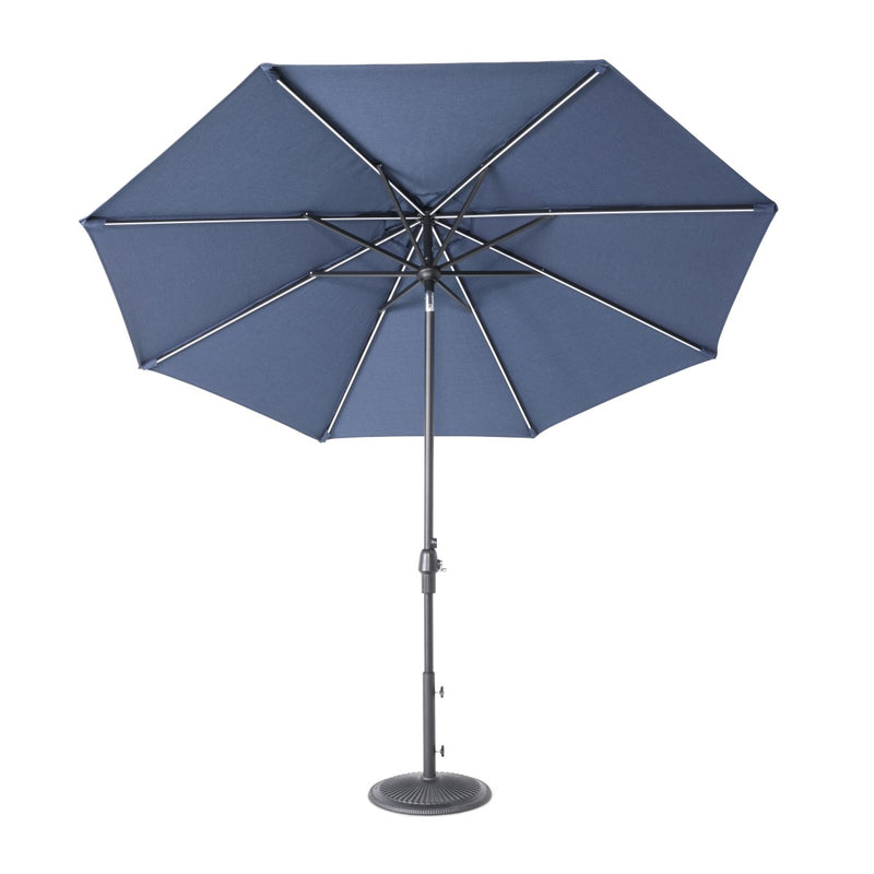 9' Designer Infinite 360° Auto Tilt Solar Lux Umbrella Spectrum Indigo - The Great Escape