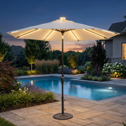 9' Designer Infinite 360° Auto Tilt Solar Lux Umbrella Natural - The Great Escape