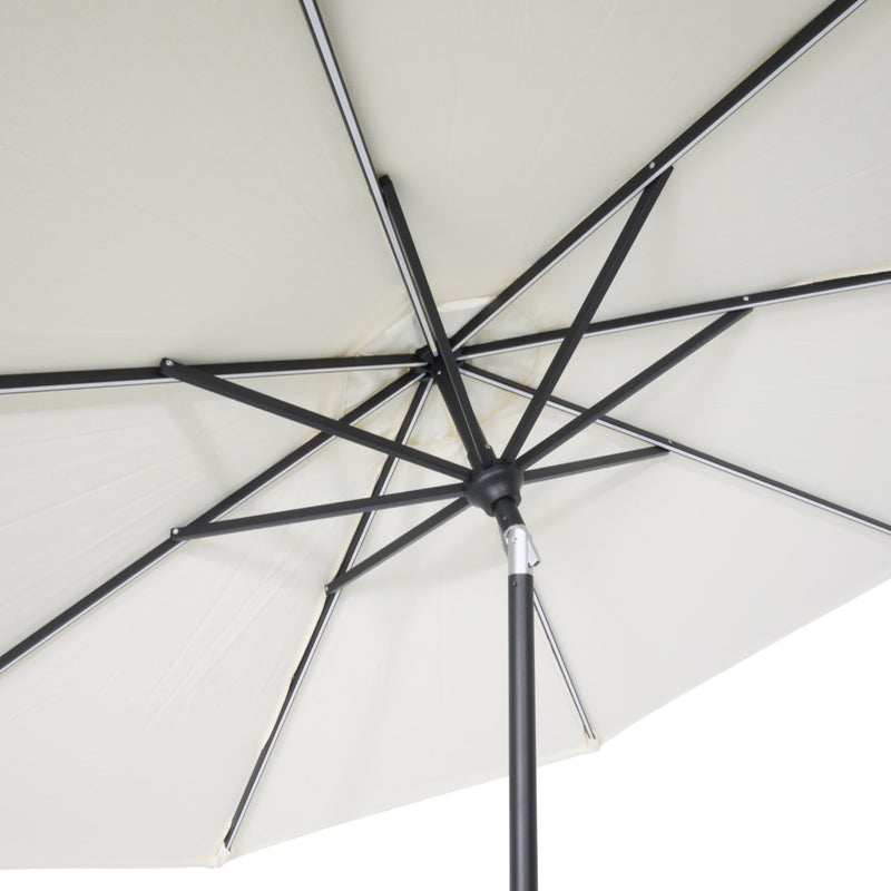 9' Designer Infinite 360° Auto Tilt Solar Lux Umbrella Natural - The Great Escape