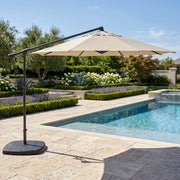 10' Classic Octagon Left-To-Right Tilt Cantilever Umbrella - Champagne Linen - The Great Escape