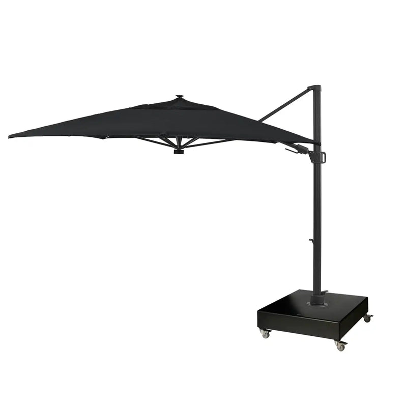 10'x13' Designer Rectangle Solar Lux Infinite Tilt Cantilever Umbrella - Black - The Great Escape