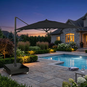 10'x13' Designer Rectangle Solar Lux Infinite Tilt Cantilever Umbrella Black - The Great Escape
