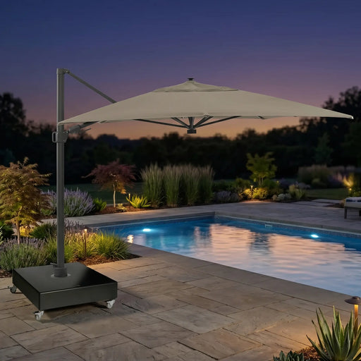 10'x13' Designer Rectangle Solar Lux Infinite Tilt Cantilever Umbrella
